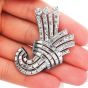 Vintage Art Deco Platinum Diamond Crossover Bouquet Elegant Brooch Pin