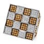 Adamas Milano Italian Brown Diamond 18K White Gold Pave Checkered Cocktail Ring