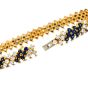 Vintage Retro Diamond Blue Sapphire 18K Yellow Gold Cluster Link Bracelet