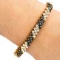 Vintage Retro Diamond Blue Sapphire 18K Yellow Gold Cluster Link Bracelet