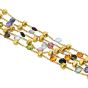 Marco Bicego Paradise Collection 18K Yellow Gold Multicolor Gemstone Five Row Chain Necklace