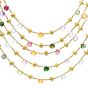 Marco Bicego Paradise Collection 18K Yellow Gold Multicolor Gemstone Five Row Chain Necklace