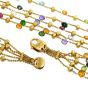 Marco Bicego Paradise Collection 18K Yellow Gold Multicolor Gemstone Five Row Chain Necklace