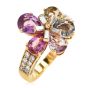 Bvlgari Flower Natural Sapphire Diamond 18K Yellow Gold Bulgari Ring