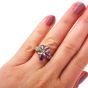 Bvlgari Flower Natural Sapphire Diamond 18K Yellow Gold Bulgari Ring