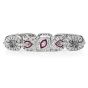 Art Deco Design Diamond Ruby 18K White Gold Marquise Eye Link Bracelet