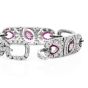 Art Deco Design Diamond Ruby 18K White Gold Marquise Eye Link Bracelet