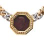 Mayors 1970s Monete Ancient Claudius Coin Diamond  18k Tri-Color Necklace