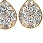  10.50cts Diamond 18K Yellow Gold Royalty Crown Web Dangle Drop Earrings