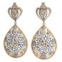  10.50cts Diamond 18K Yellow Gold Royalty Crown Web Dangle Drop Earrings