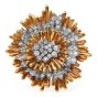 David Webb Vintage Diamond Floral  Platinum 18K Brooch Pin and Pendant