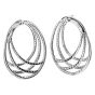 Modern 3.95ct Diamond  Gold Crossover Multi Hoop Earrings