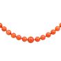 Natural GIA Red Coral Bead 19 Inch Strand Gold Necklace
