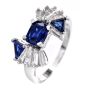 Estate Diamond Sapphire 18K Gold Bow Designed Engagement Ring|DoverJewelry|