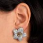 Buccellati Diamond Flower 18K Two-Tone Clip-On Earrings-Dover Jewelry