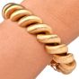 Vintage Buccellati 18K Gold Satin Finish Torsade Wide Link Bracelet 
