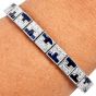 Sophia D Art Deco Sapphire Diamond Platinum Line Bracelet