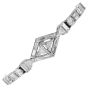 Vintage Diamond Ruby 18K White Gold Wide Cluster Link Bracelet 