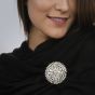 Vintage 28.68Ct Diamond Platinum Lapel Brooch Pendant