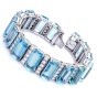 Vintage GIA Aquamarine 103.75cts Diamond Platinum Bracelet-Dover Jewelry