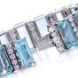 Vintage GIA Aquamarine 103.75cts Diamond Platinum Bracelet-Dover Jewelry