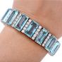 Vintage GIA Aquamarine 103.75cts Diamond Platinum Bracelet-Dover Jewelry