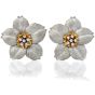 Buccellati Diamond Flower 18K Two-Tone Clip-On Earrings-Dover Jewelry