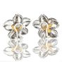 Buccellati Diamond Flower 18K Two-Tone Clip-On Earrings-Dover Jewelry