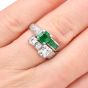 Vintage GIA Emerald Diamond Platinum Bypass Toi Et Moi Engagement Ring |DoverJewelry|