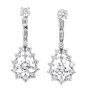 GIA Vintage 5.60 carats Diamond Platinum Teardrop Dangle Earrings
