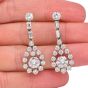 GIA Vintage 5.60 carats Diamond Platinum Teardrop Dangle Earrings