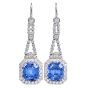 Estate Ceylon Sapphire 25.56cts Diamond 18K Dangle Earrings-Dover Jewelry