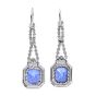 Estate Ceylon Sapphire 25.56cts Diamond 18K Dangle Earrings-Dover Jewelry