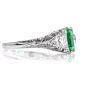 Vintage GIA No Oil Colombian Emerald Diamond Platinum Engagement Ring|Dover Jewelry|