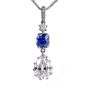 Vintage  Tiffany & Co. Kashmir Sapphire  Diamond Platinum Dangle Pendant 