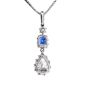 Vintage  Tiffany & Co. Kashmir Sapphire  Diamond Platinum Dangle Pendant 