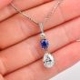 Vintage  Tiffany & Co. Kashmir Sapphire  Diamond Platinum Dangle Pendant 