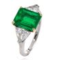 BVLGARI 4.86 carats GRS Emerald Diamond Platinum Engagement Ring |DoverJewelry|