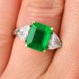 BVLGARI 4.86 carats GRS Emerald Diamond Platinum Engagement Ring |DoverJewelry|