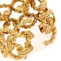 Vintage 1970s Italian 18K Gold Infinity Link Textured Woven Statement Bracelet