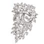 Estate 20.30 Carat Diamond Cluster Platinum Brooch Pin