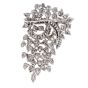 Estate 20.30 Carat Diamond Cluster Platinum Brooch Pin