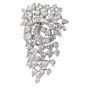 Estate 20.30 Carat Diamond Cluster Platinum Brooch Pin