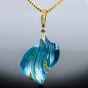 Estate 125.60cts Carved Aquamarine Diamond  Gold Pendant Necklace|Dover Jewelry|