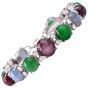 Vintage GIA Certified Sapphire Ruby Emerald Diamond Platinum Bracelet 42.65 Gr