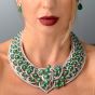 Impressive Vintage 142.50cttw Emerald Diamond 18K Gold Necklace |Dover Jewelry|