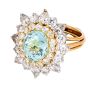  GIA Paraiba Tourmaline Diamond Platinum 18K Halo Cocktail Ring