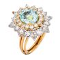  GIA Paraiba Tourmaline Diamond Platinum 18K Halo Cocktail Ring
