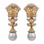 Buccellati Diamond Pearl 18k Gold Drop Earrings
