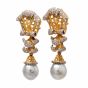 Buccellati Diamond Pearl 18k Gold Drop Earrings